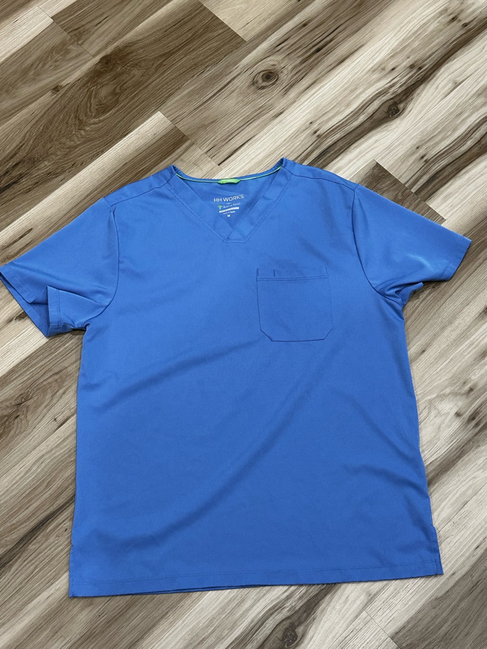 healing Hands Men's Seal Blue V-Neck Scrub Top